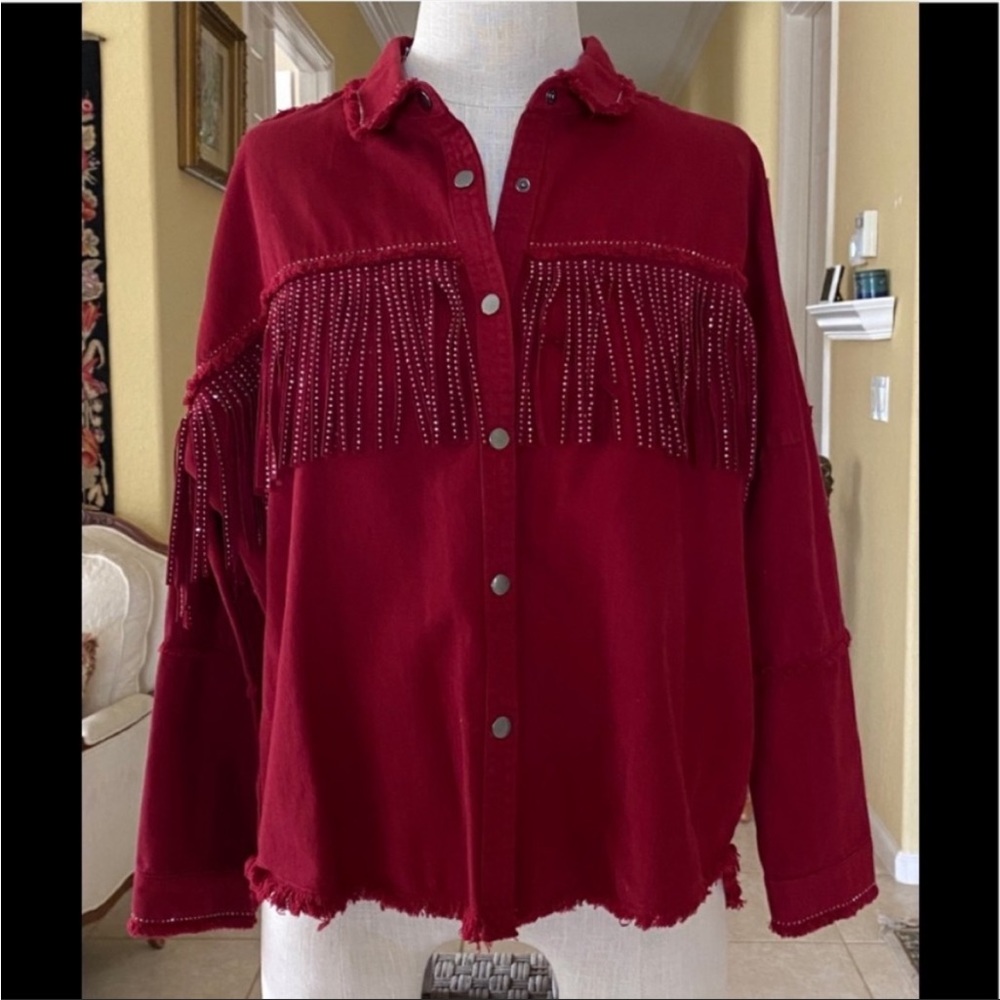 Zara Shiny Fringe overshirt jacket - Picture 5 of 9